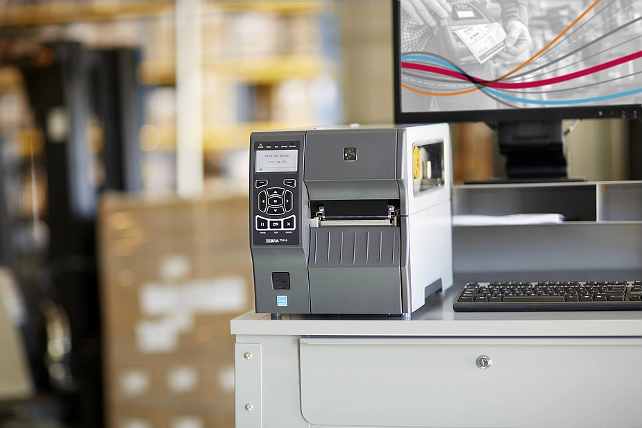 Zebra zt410 on desk focused
